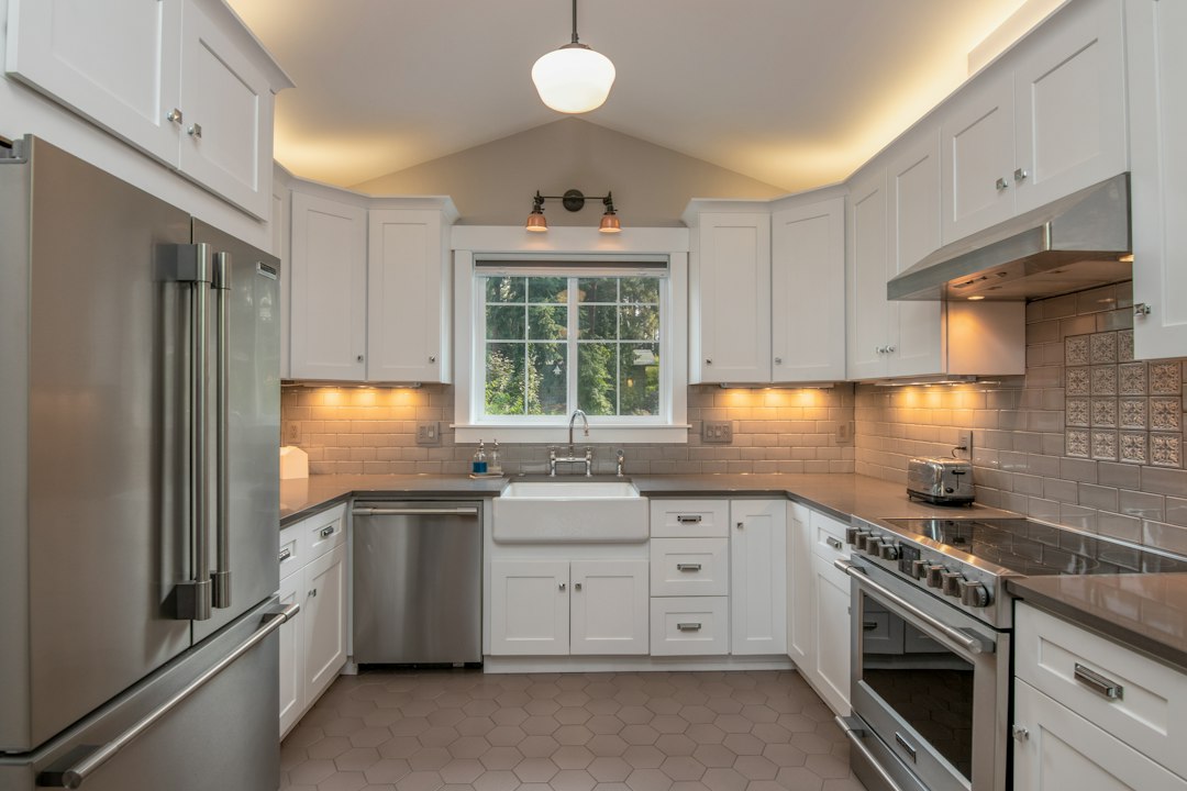 Kitchen area to inspect for cockroach hiding places and entry points